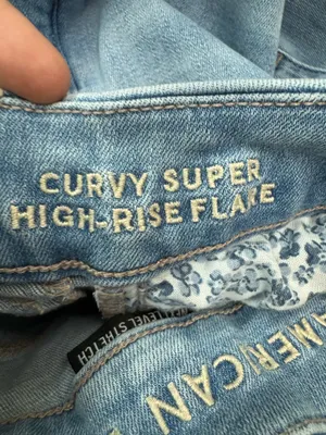 American Eagle Next Level Stretch Curvy Super High-Rise Flare Jeans Size 4 thumbnail 7