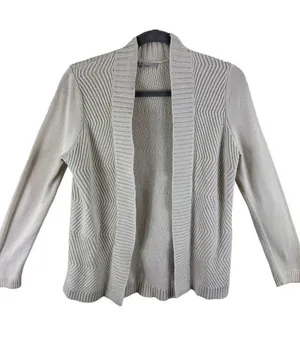 Gap Cream Long Sleeve Ribbed Knit Open Cardigan Sweater Size M‎ thumbnail 1
