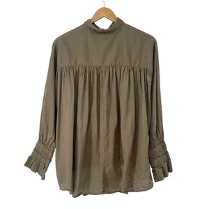Notshy Cotton Button Up Shirt Size M Taupe Minimalist Lagenlook‎ Oversize thumbnail 3