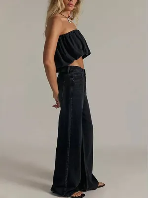 FREE PEOPLE NWT We The Free Stride Straight 'n Wide Jeans / Miles To Go thumbnail 2