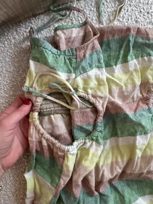 Aerie Green striped mini dress thumbnail 7