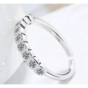 Boutique Dainty‎ 14k White Gold Plated Sterling Silver Synthetic Diamond Eternity Ring Sm thumbnail 4