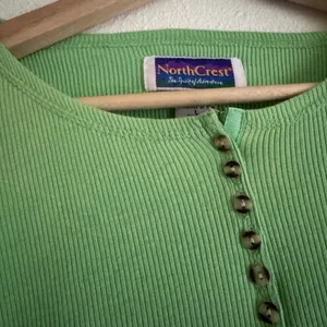 Vintage NorthCrest Green Ribbed Henley Shirt L 90s Y2K Granola Outdoor thumbnail 4