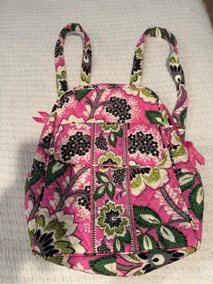 Vera Bradley Pink Floral Quilted Backpack thumbnail 1