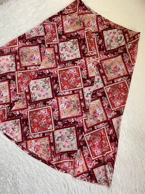Y2K boho Luna Floral pink and red Patchwork midi skirt thumbnail 8