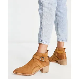 New! Free People Back Loop Heeled Ankle Boot Leather Pointed Toe Bootie Sz‎ 8 thumbnail 2