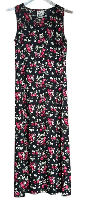 Vintage‎ 90's Floral Maxi Sleeveless Dress Sz 6 thumbnail 1