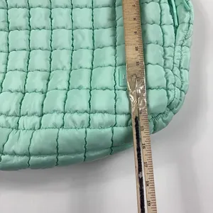 Iris & Rainbow Shoulder Bag Womens Large Green Quilted Puffer Zip Pockets thumbnail 3