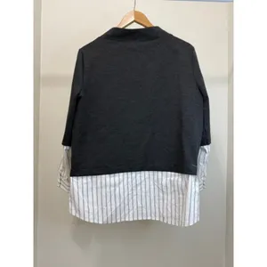 Vince Camuto Layered Look Mock Neck Tunic Top SzL thumbnail 2