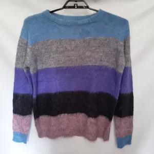 En Creme Under the Stars Womens Sweater Sz M Fuzzy Colorblock Indie Y2K Cozy thumbnail 3