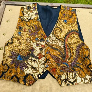 Vintage Kenar Women's Rayon Beaded Veast Size Medium thumbnail 13