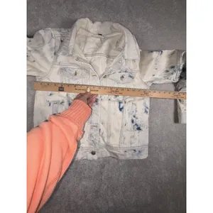 Free People Rumor Denim Jacket Tie Dye Blue Size Med For Women thumbnail 7