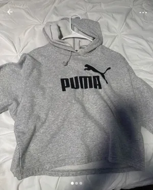 Puma Gray Pullover Hoodie with Black Logo thumbnail 1