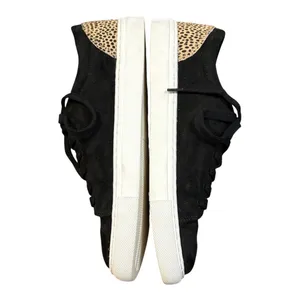 J.Crew Sneakers Women 8.5 Black Leopard Calf Hair Low Top Lace‎ Up AS687 FA20 thumbnail 6