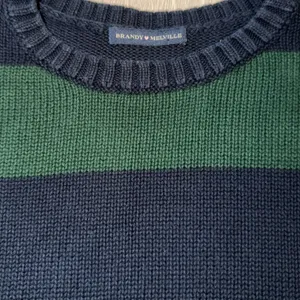 Brandy Melville sweater navy and green stripes thumbnail 3