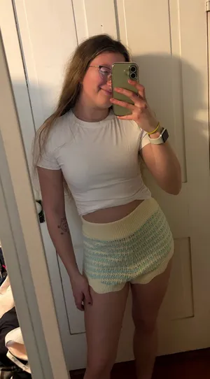 for love & lemons Lizzy stripe knit shorts thumbnail 1
