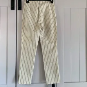 Rag & Bone Ankle Pants Womens 4 Cream Pinstripe Slim Crop Button Hem thumbnail 5