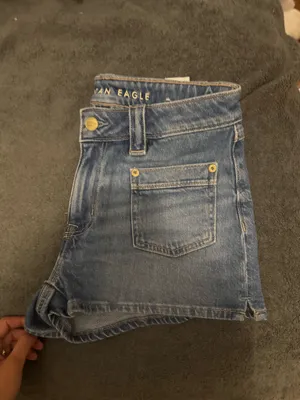 American Eagle Outfitters blue jean shorts with pockets thumbnail 3