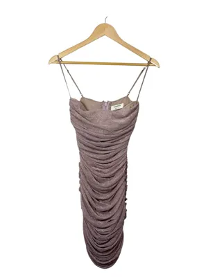 House of CB Ella Pale Pink Sparkle Mesh Mini Dress XS thumbnail 6