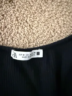 ZARA Black Wrap Top Long Sleeve Crop thumbnail 2