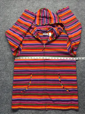 vintage Chico's Design Rainbow Striped Hooded Jacket thumbnail 6