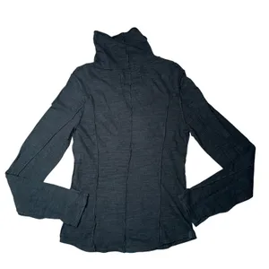 Free People We The Free Turtleneck Women Large Black Excellent Raw Seam thumbnail 2