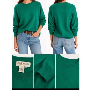 VTG 90s Y2K Outlander Studio Kelly Green Lambswool Angora Slouchy Sweater OVZS-M thumbnail 2