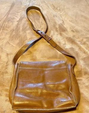 Vintage 1980s Perry Ellis Cognac Leather Shoulder Bag w/ Mini Strap/Belt thumbnail 1