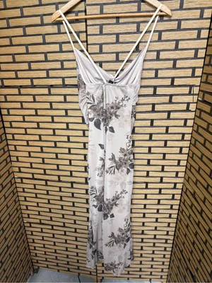 Rowme Tan Mesh Floral Midi Dress Size Small thumbnail 2