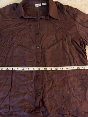 Women’s y2k button down short sleeve in plum | Women’s M thumbnail 11