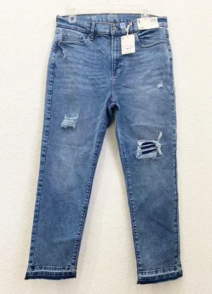 A.N.A. High Rise Straight Leg Jeans in Medium Bloom Size 14 NWT thumbnail 1