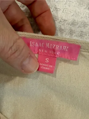 Isaac Mizrahi New York Linen Blend Beaded Neck Blouse Small thumbnail 6