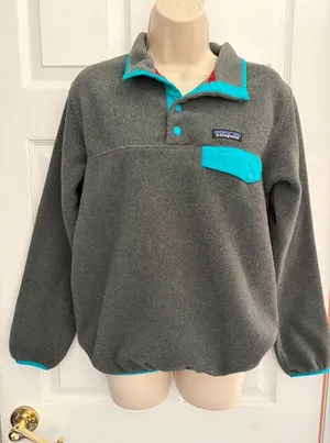 Patagonia Synchilla Snap T Fleece Pullover Gray Teal Small STY25455 Y2K thumbnail 1