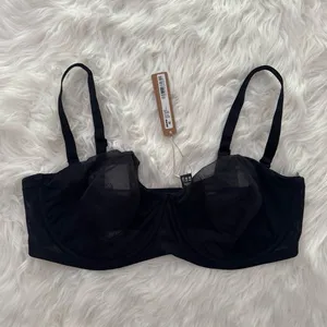 Skims Ultra Fine Mesh Strapless Bra Onyx Size 38DD thumbnail 2
