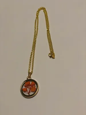 Handmade Flower Press Pendant Necklace thumbnail 1