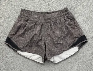 Lululemon Hotty Hot Shorts Low Rise 4" Heather Lux Gray Athletic Women's 6 thumbnail 1