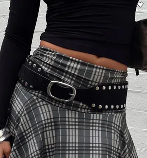 Princess Polly Studded Belt Black thumbnail 1