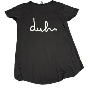 🖤 Rags to Raches‎ “Duh.” Graphic Tee 🩶 Black Mom Shirt Size L 🖤 thumbnail 1