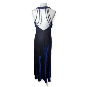 Y2K Prom Dress Iridescent Blue Sparkly Strappy Floor-Length Formal Gown 2000s thumbnail 10