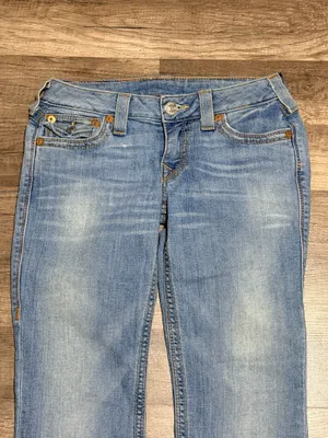 Vintage True Religion Low Rise Straight Leg Denim Jeans Womens Size 27 thumbnail 3