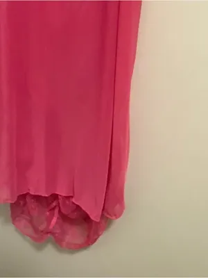 Lingerie Mini Dress S Small Hot Pink Sheer Lace Cutout Midriff Ruched Coquette thumbnail 8