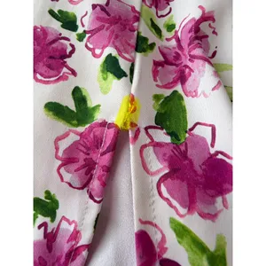 Zara‎ Square Neck Floral Print Midi Dress Pink White Long Sleeve Slit thumbnail 5