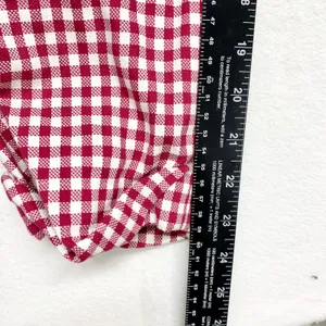 Universal Language Gingham Trousers Womens Size SS Red White Check Cotton‎ Pants thumbnail 2