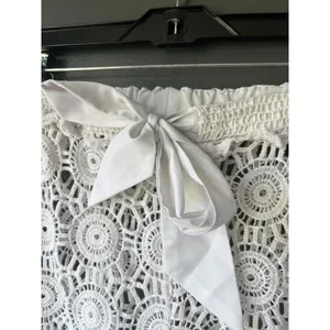 Cynthia Rowley White Crochet Lace Shorts with Tie Waist Size Small thumbnail 5