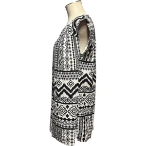 Madewell 100% Cotton Sleeveless Tunic Top Black Tribal Print Small thumbnail 3