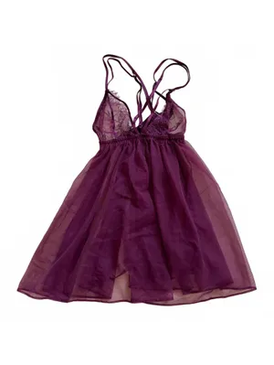 Victoria’s Secret Babydoll Mini Slip Dress Pleated Chiffon Sheer Lace Small NWT thumbnail 3