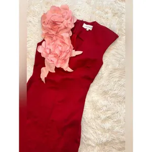 NEW Elliatt Zahara Floral Appliqué Sleeveless Red Midi Gown sz M thumbnail 6