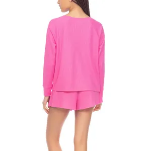 HONEYDEW Cozy Waffle Fabric Lounge Set for Stylish & Comfortable in Pink Medium thumbnail 3