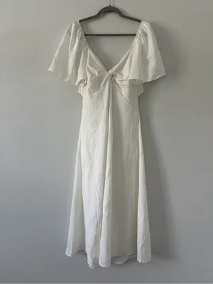 Baltic Born Indie Back Tie Dress Off White Maxi Dress NWT Large thumbnail 3