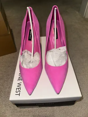 Nine West heels pink suede thumbnail 1
